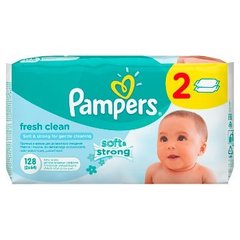 Pampers Fresh Clean chusteczki dla niemowląt 2 x 64 sztuki
