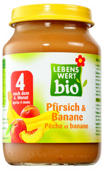 Lebenswert Deser dla niemowląt brzoskwinia i banan Bio 